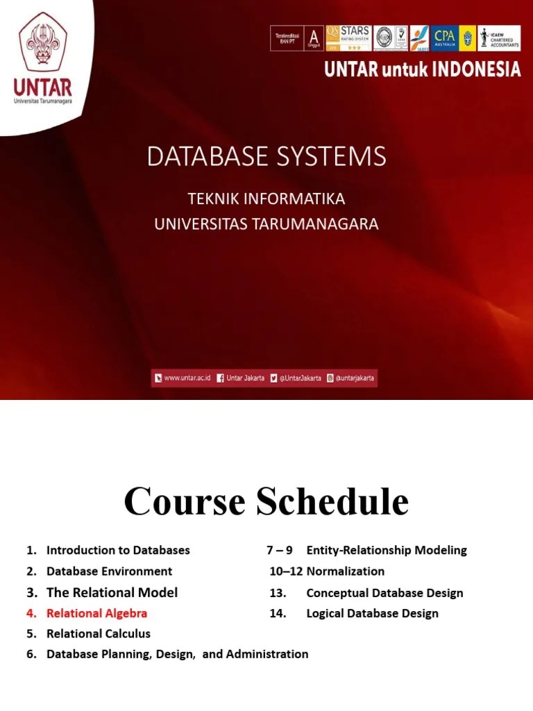 Chapter 4 - Relational Algebra | PDF | Relational Model | Relational ...