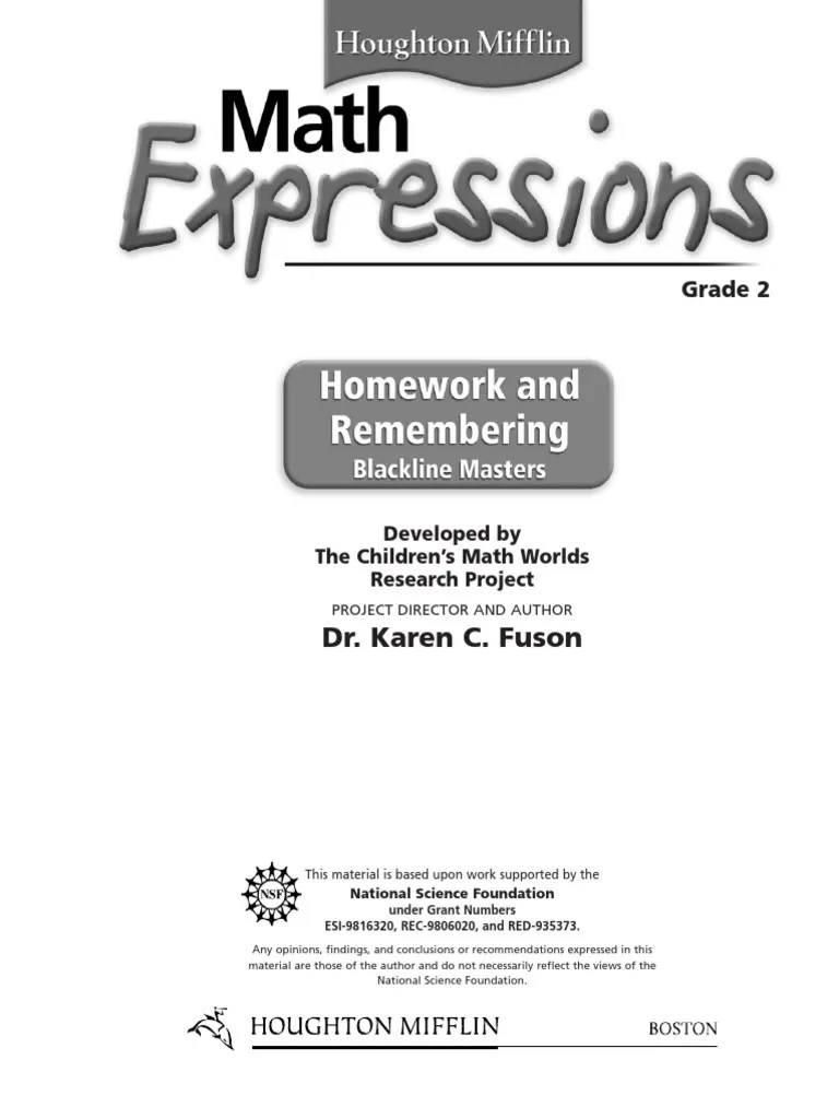 Math Expressions Homework And Remembering Grade 2 (PDFDrive) | PDF | All Rights Reserved