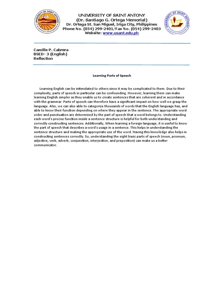 Learning Parts Of Speech | PDF