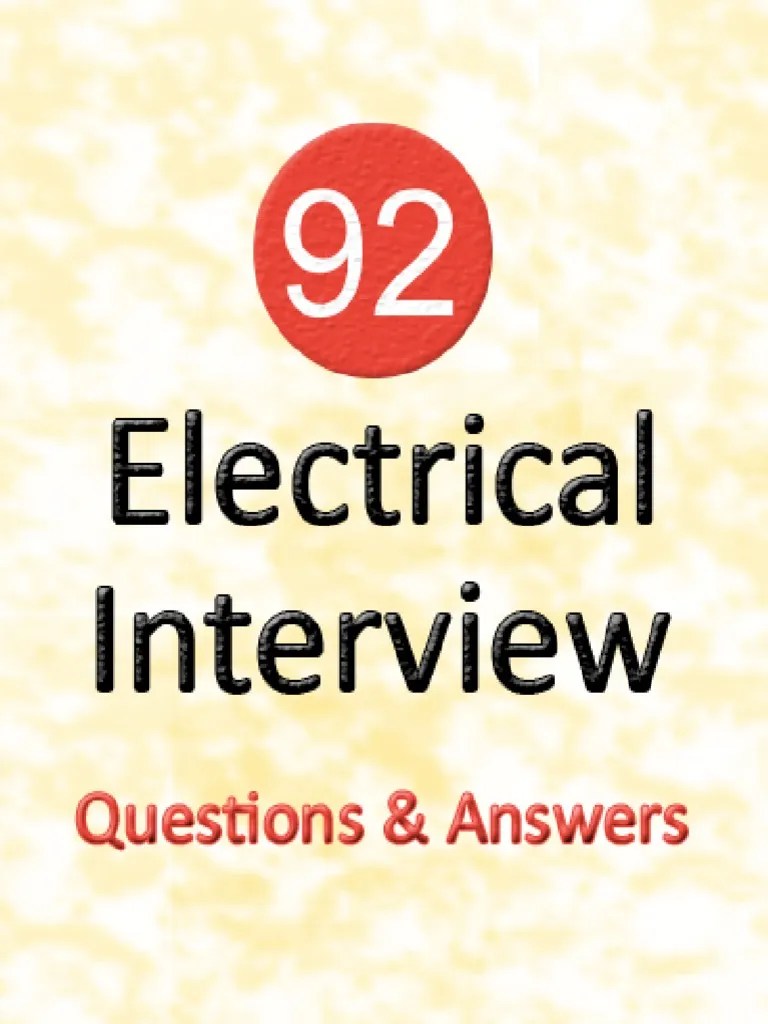 Electrical Interview Questions And Answers | PDF | Transformer ...