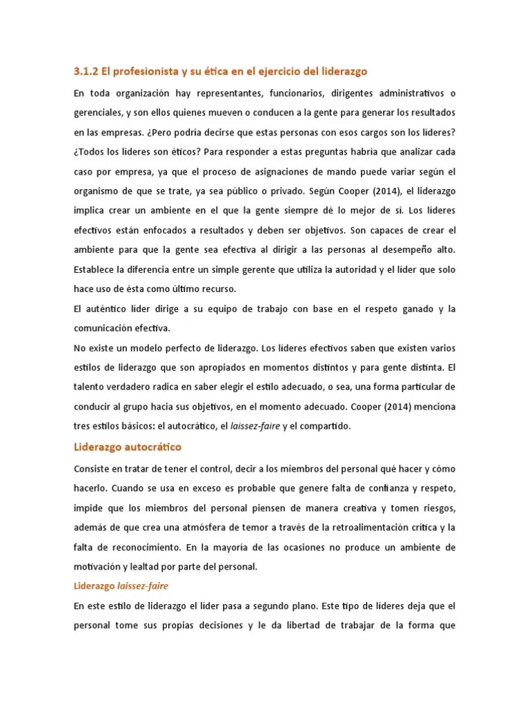 Tipos De Liderazgo | PDF