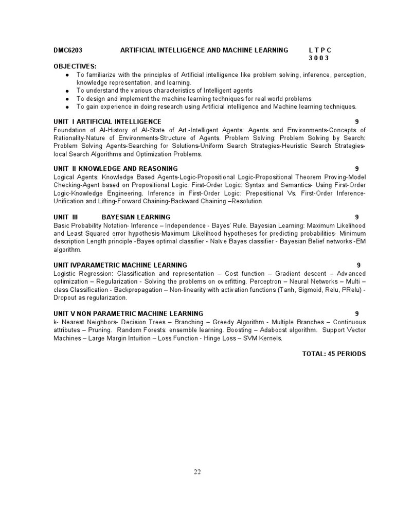 AI ML Syllabus | PDF | Artificial Intelligence | Intelligence (AI ...
