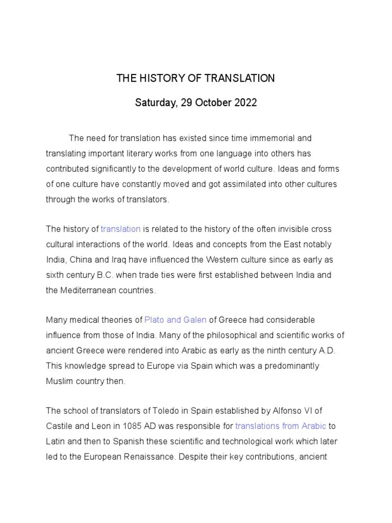 History Of Translation Impact | PDF | Translations