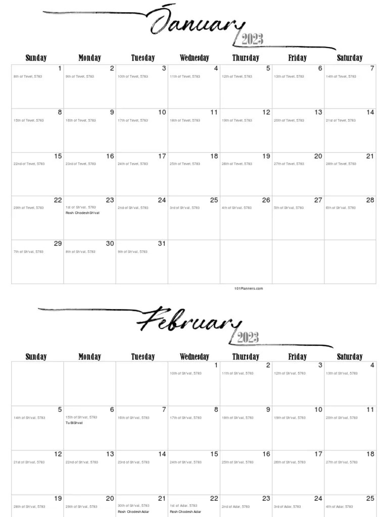 Jewish Calendar 2023 | PDF | Passover | Jewish Belief And Doctrine
