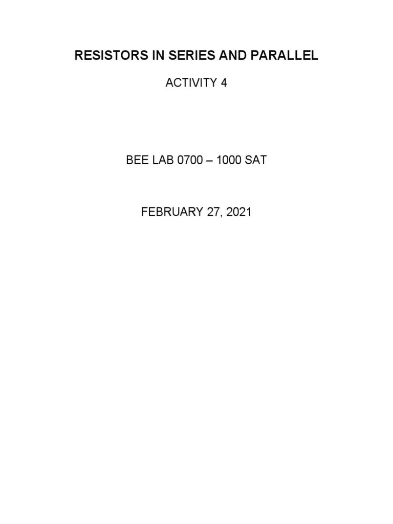 Resistors In Series And Parallel | PDF