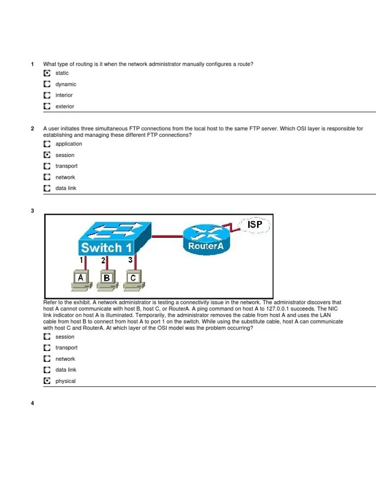 Cisco Networking Academy Program - CCNA1 3.1.1 FINAL EXAM #1 | PDF ...