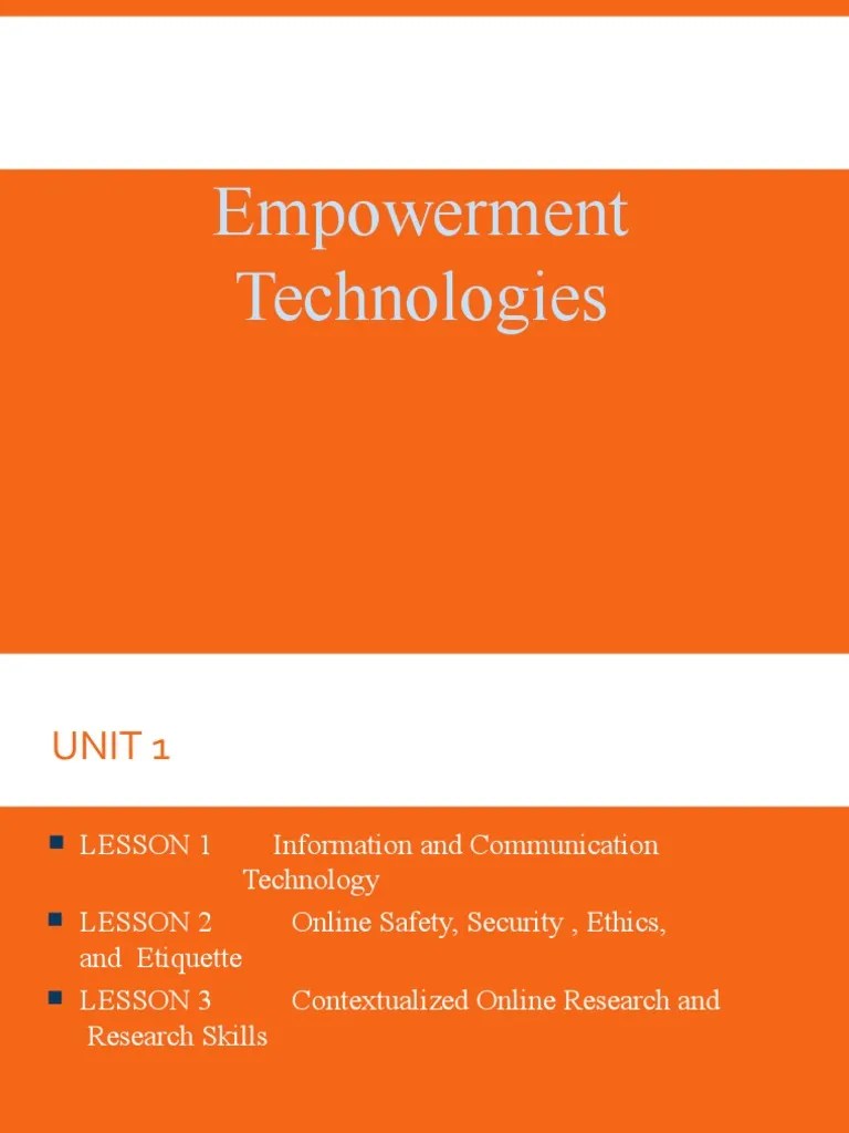 Empowerment Tech Lesson 1 3 Pdf World Wide Web Internet Web