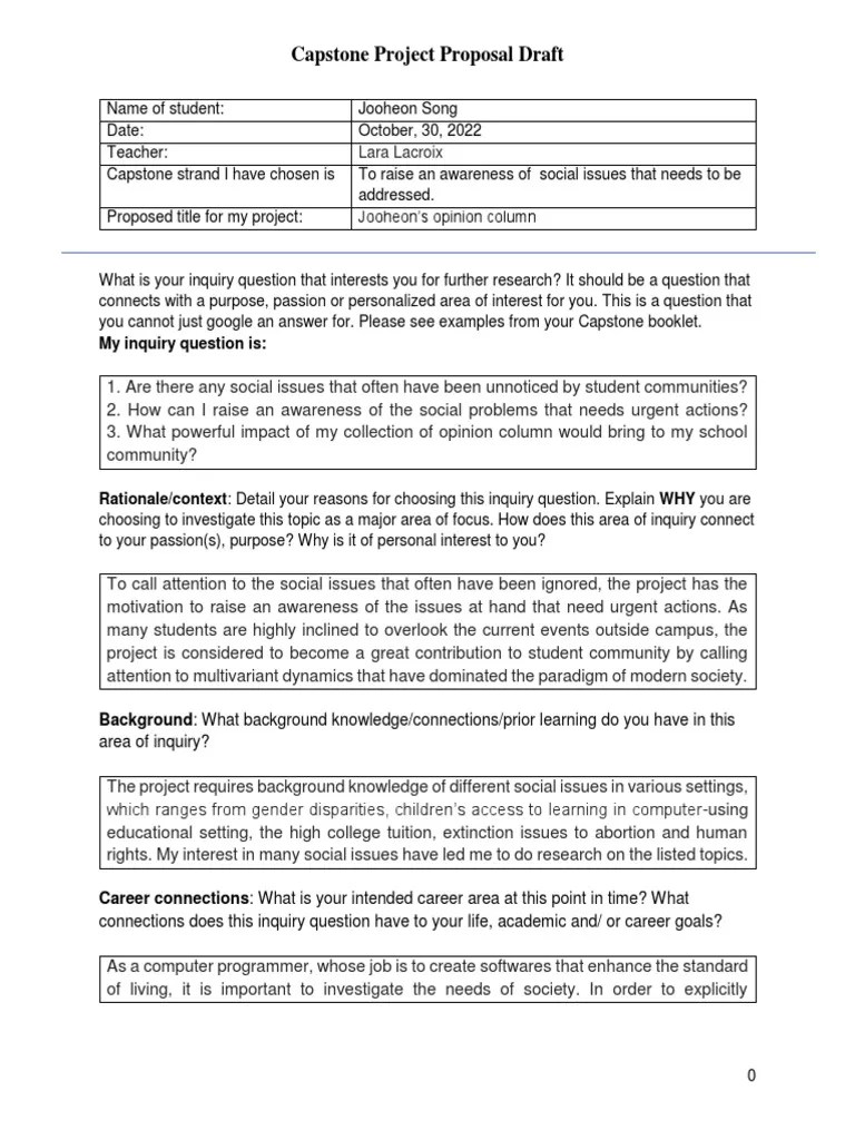 Capstone Project Proposal | PDF | Cognitive Science | Cognition