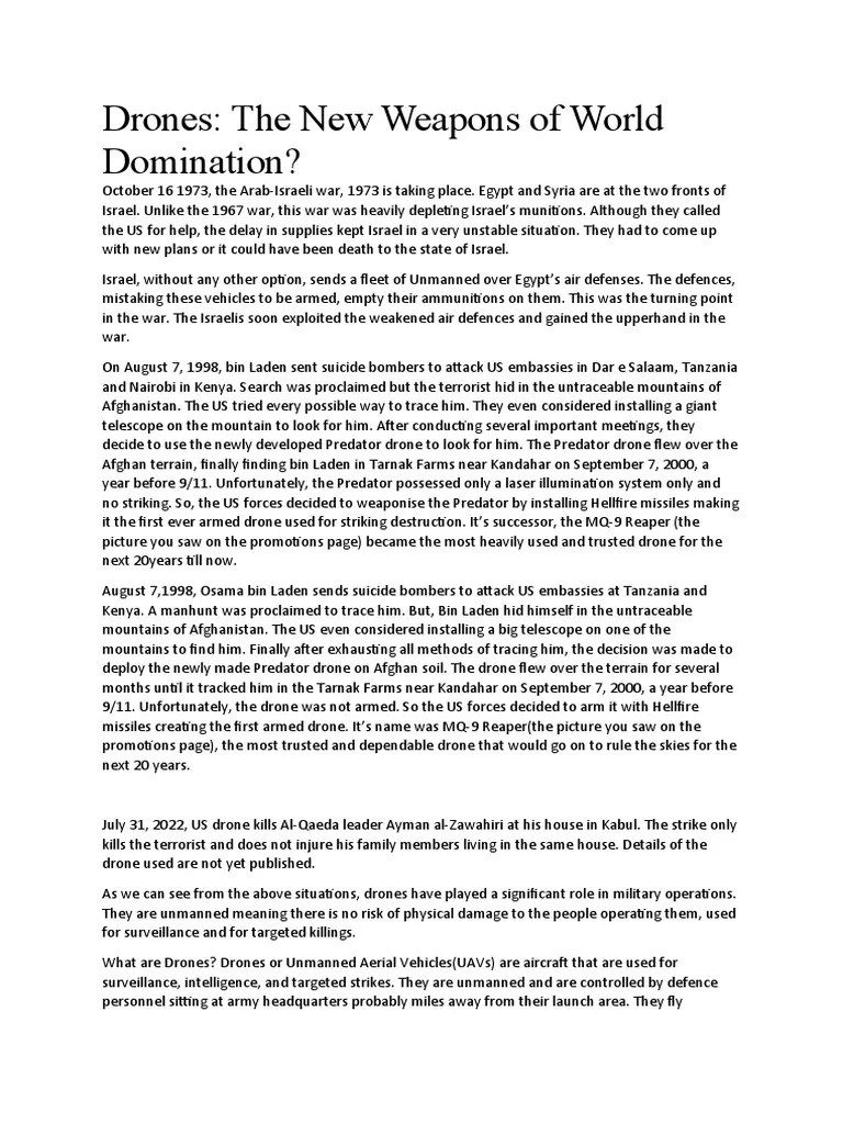 The Rise Of Drones In Modern Warfare: A History Of Their Development ...