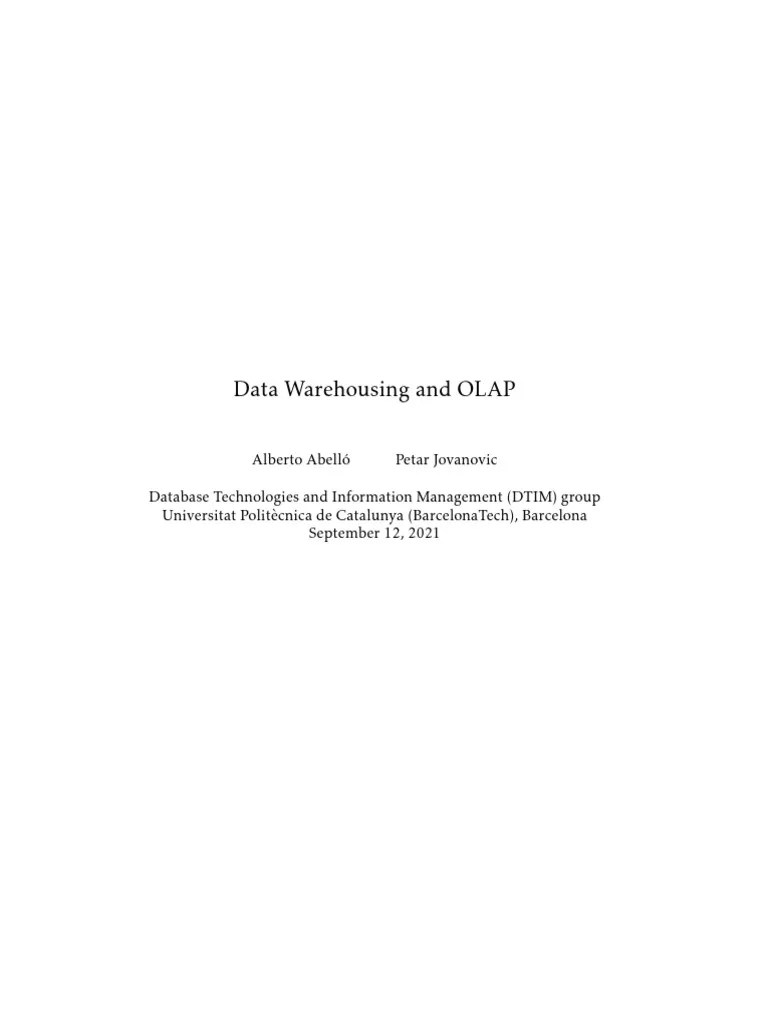 LectureNotes Data Warehousing | PDF | Data Warehouse | Business ...