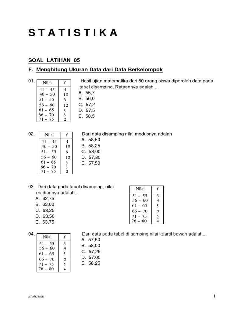 Latihan Ukuran Data Pdf - Professional Retina Ocean Arts | Free Download