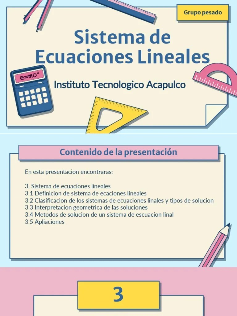 Unidad 3 Algebra | PDF | Ecuaciones | Sistema De Ecuaciones Lineales