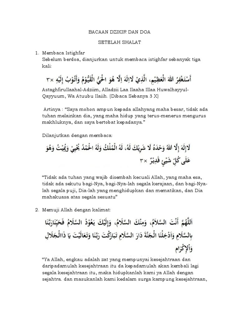 Bacaan Dzikir Dan Doa Pdf