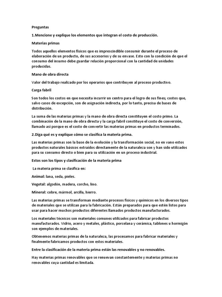 Actividad 1 Contabilidad De Costos | PDF | Costo | Materia Prima