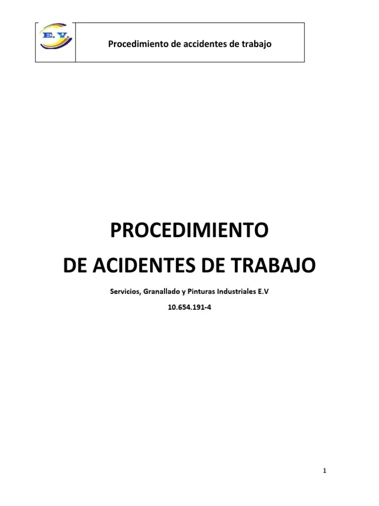 Procedimiento De Acidentes De Trabajo | PDF | Ciencias De La Salud
