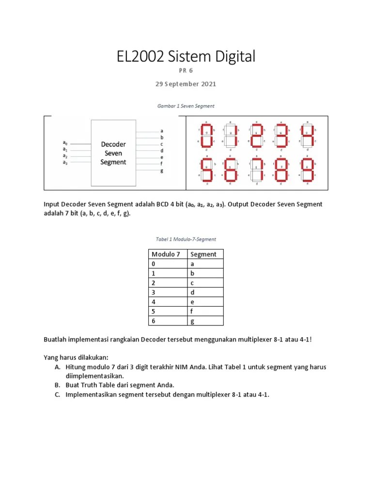 EL2002 Sistem Digital - PR6 - Solusi | PDF | Information And ...