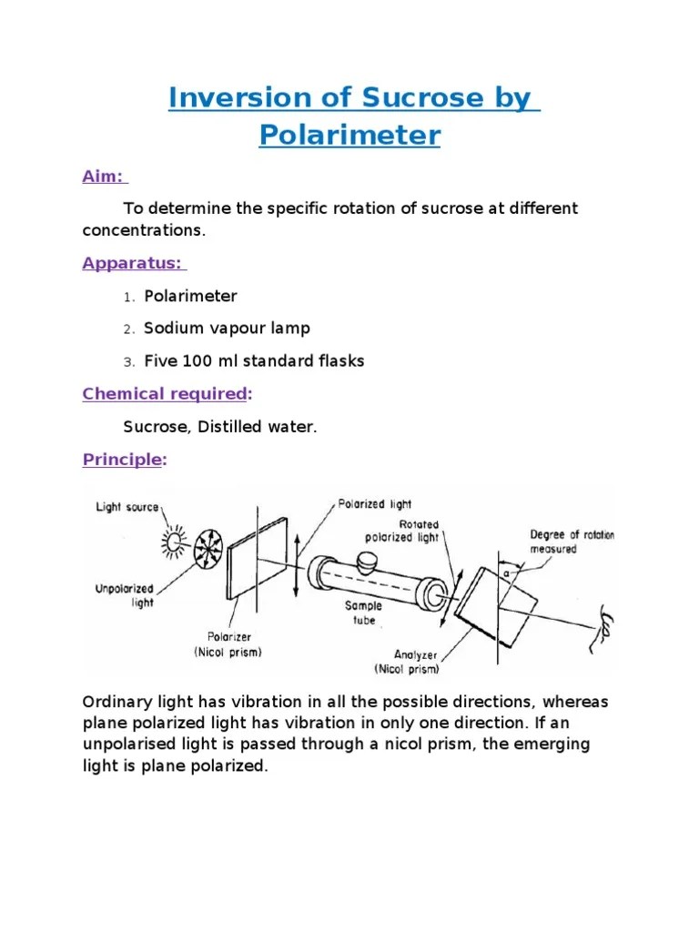 Inversion Of Sucrose By Digital Polarimeter | PDF | Physical Phenomena | Waves
