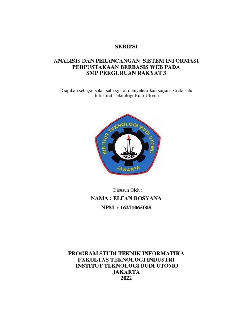 Penulisan Skripsi Analisis Dan Perancangan Sistem Informasi ...