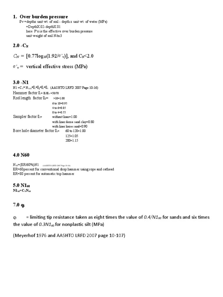 Equation For Geotechnical Analysis | PDF | Deep Foundation | Geotechnical Engineering