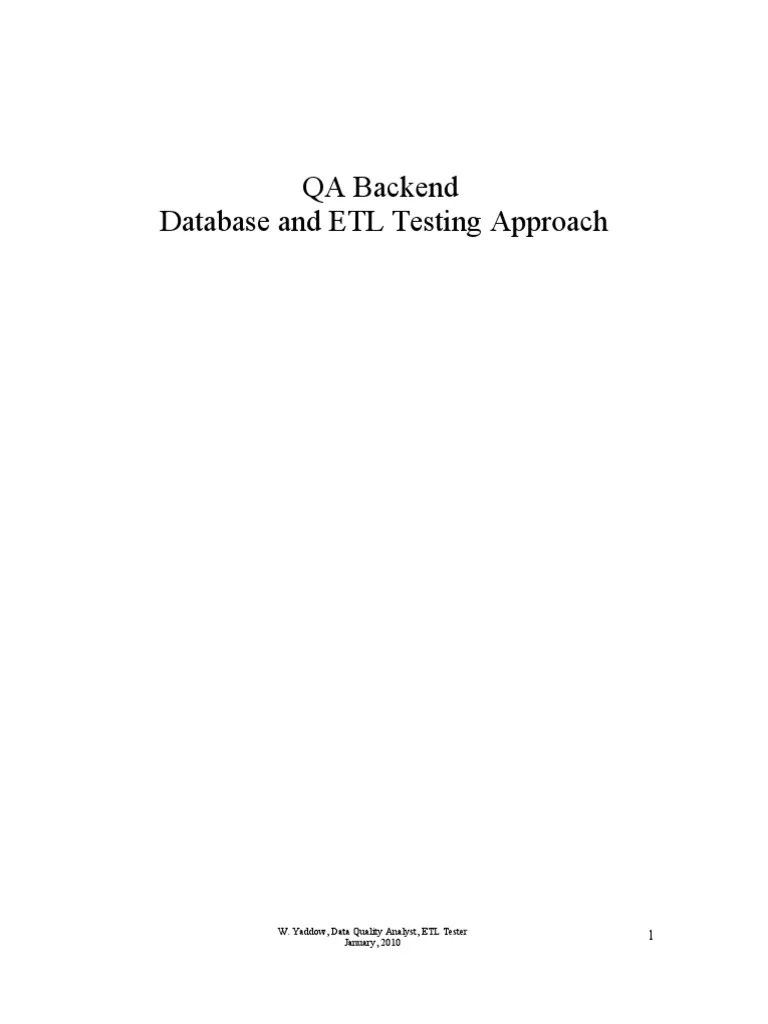 Backend Database Stored Procedure Testing Strategy, Approach | PDF ...