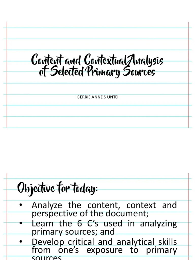 Content And Contextual Analysis | Download Free PDF | Primary Sources ...