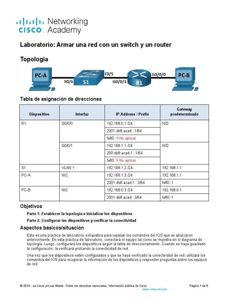 10.4.4 Lab - Build A Switch And Router Network-TAREA | PDF | Enrutador ...