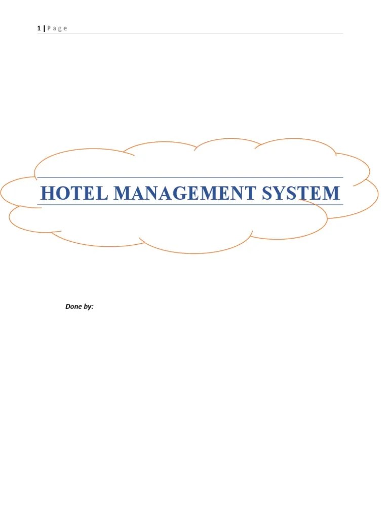 A Comprehensive Overview And Analysis Of A Proposed Hotel Management System | PDF | Service ...