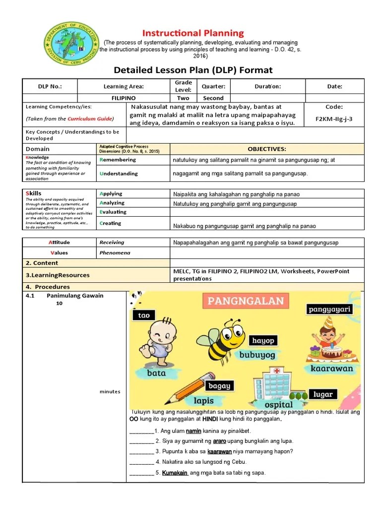 Grade2 Dlp-q3 - Filipino 2 - Panghalip Na Panao | PDF