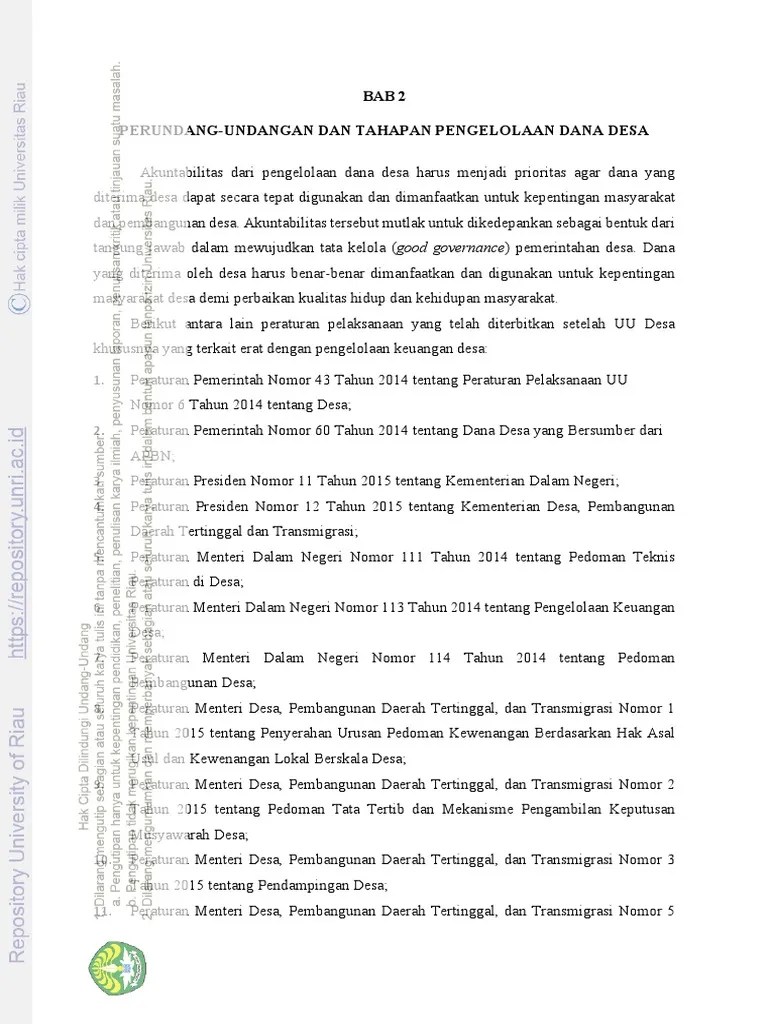 Regulasi Dan Tahapan Pengelolaan Dana Desa | PDF