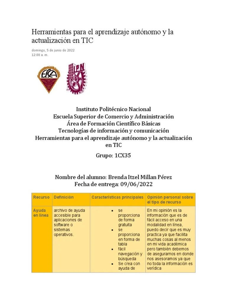 Herramientas Para El Aprendizaje Autónomo Y La Actualización En TIC | PDF | Tecnología De ...