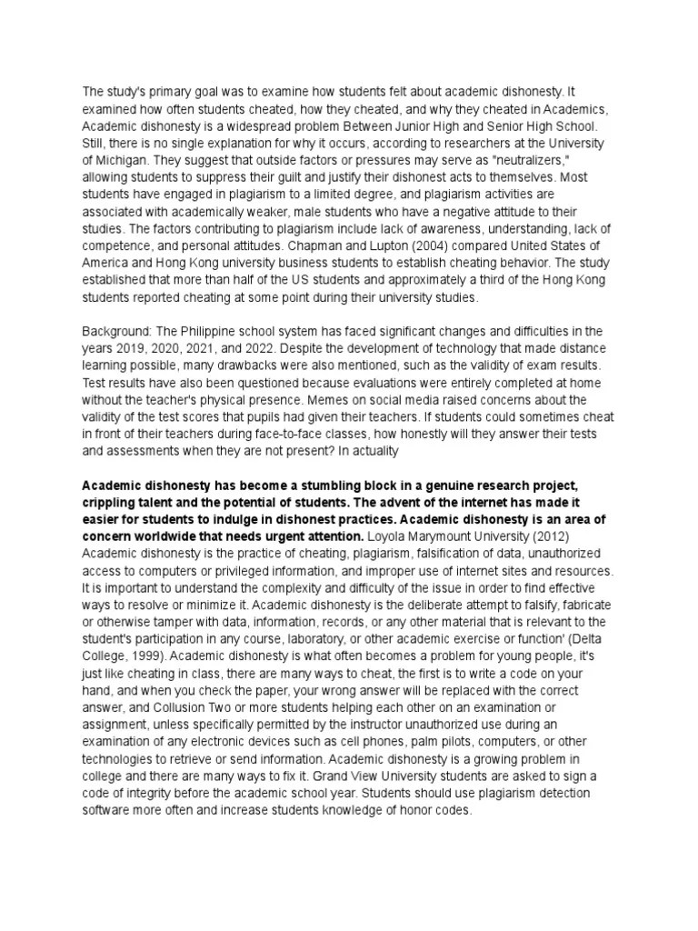 Introduction And RRL | PDF | Academic Dishonesty