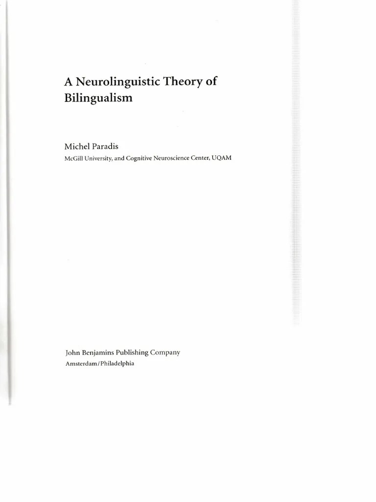 A Neurolinguistic Theory Of Bilingualism | PDF