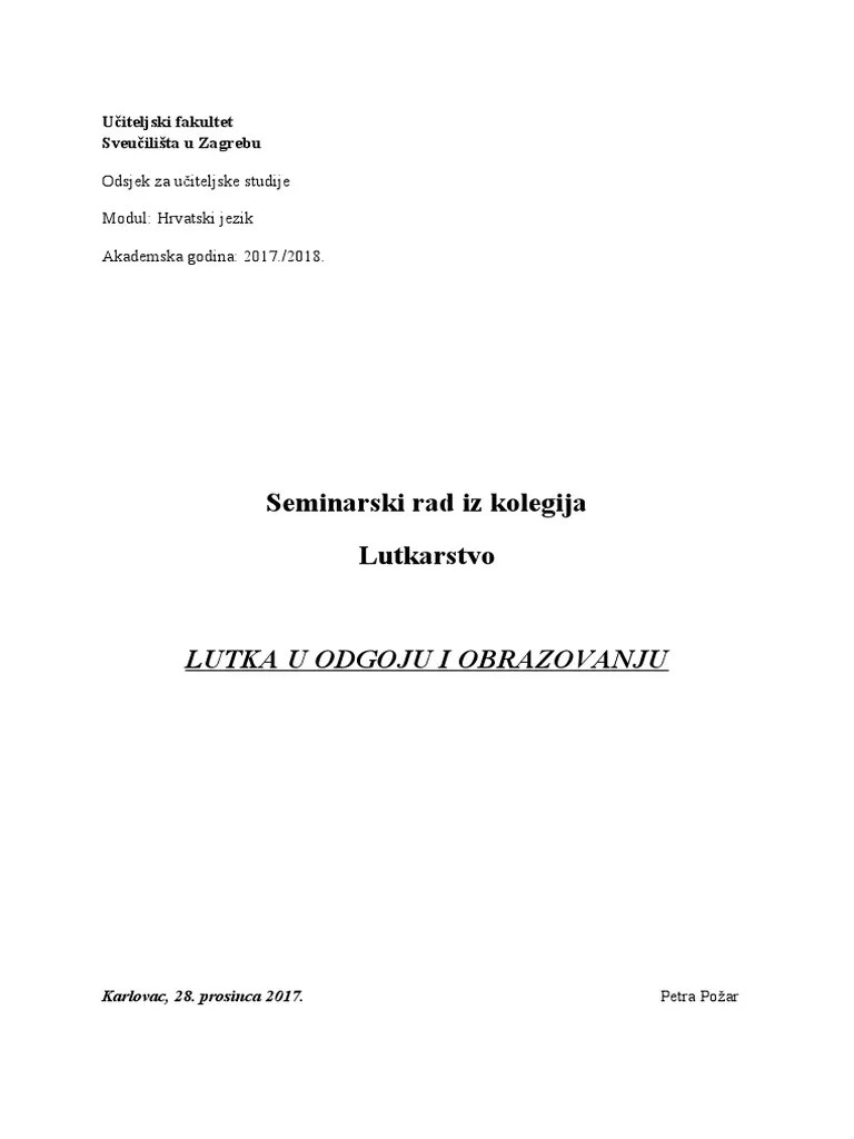 Lutka U Odgoju I Obrazovanju | PDF