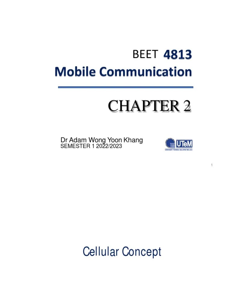Chapter 2 - Cellular Concept Part 1 Sem 2022 Sem 1 | PDF