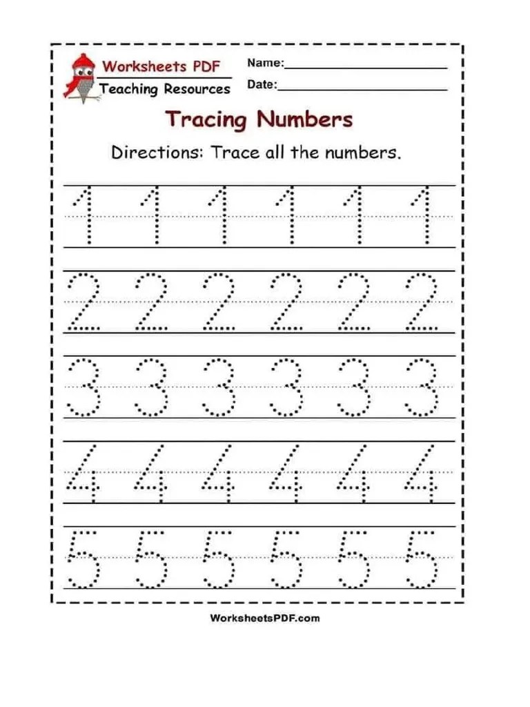 Number Tracing Worksheets | PDF