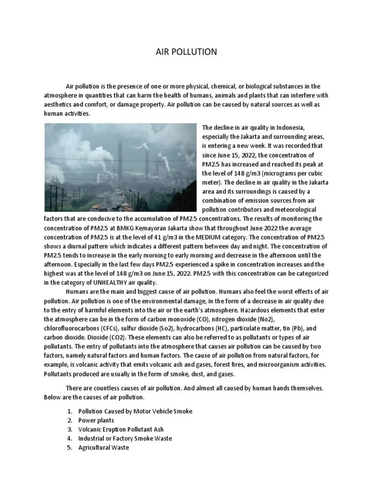 Air Pollution | PDF