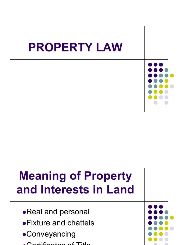 1.PROPERTY - LAW Interest In Land - Student | PDF