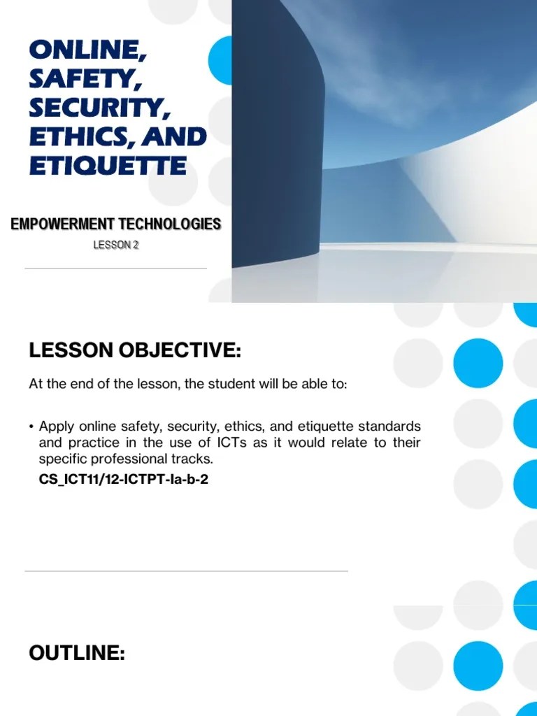 Lesson 2 Online Safety Security Ethics Etiquette | PDF | Malware | Phishing
