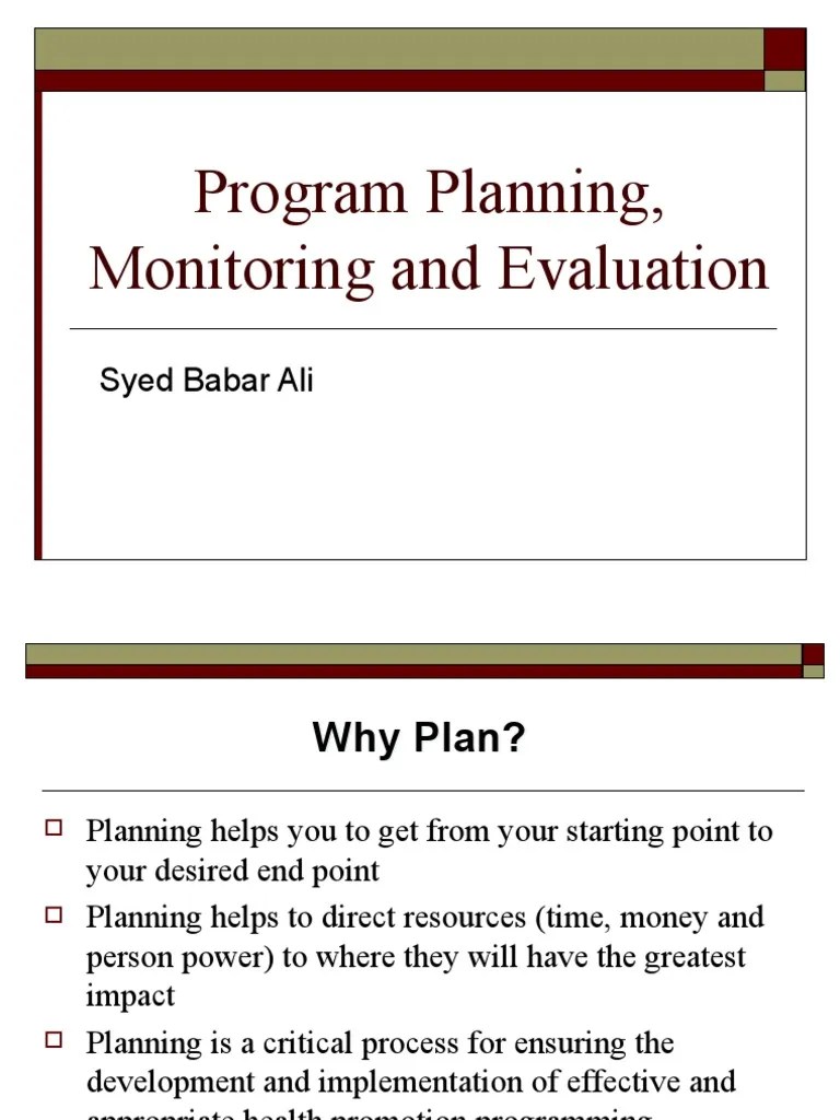 Planning, Monitoring And Evaluation, Need Assesment | PDF | Evaluation ...