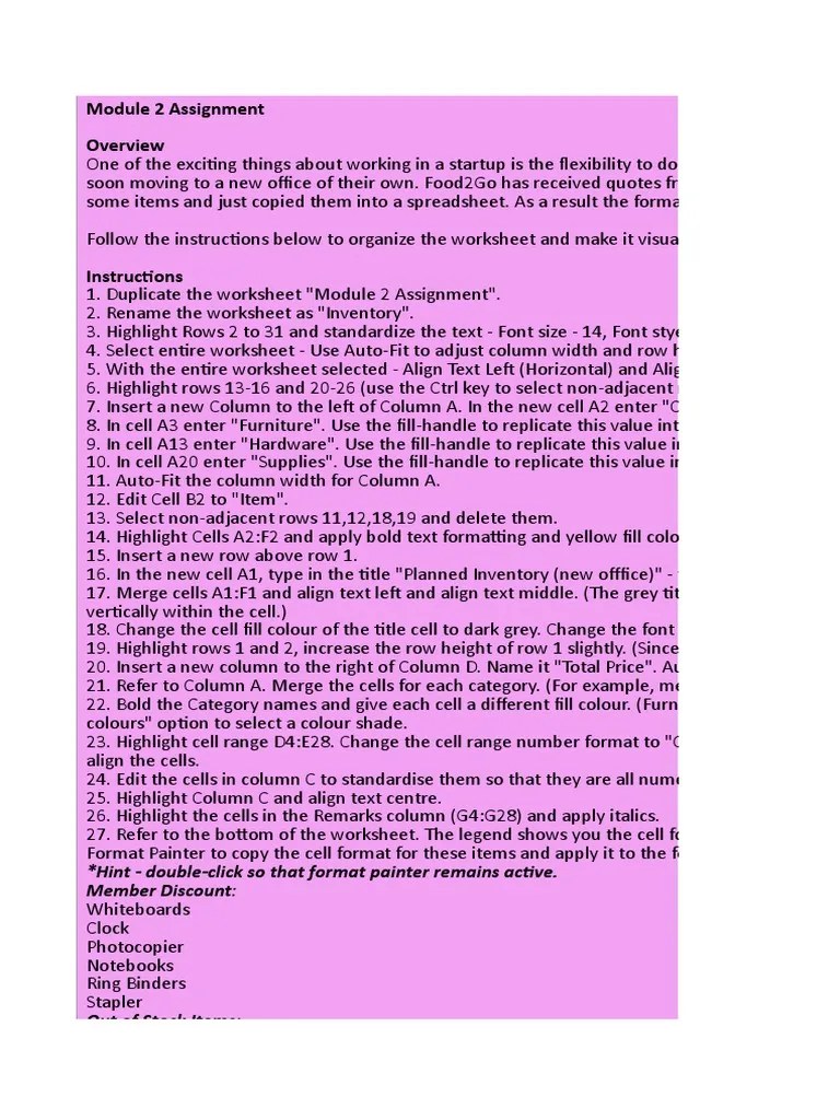 Module 2 Assignment | PDF | Desk | Office Equipment