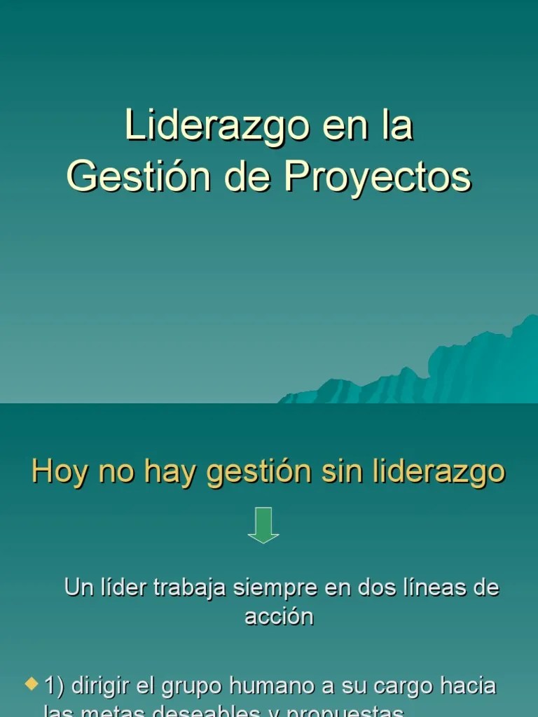 2017 Liderazgo En La Gestión De Proyectos | PDF | Liderazgo | Ciencias ...