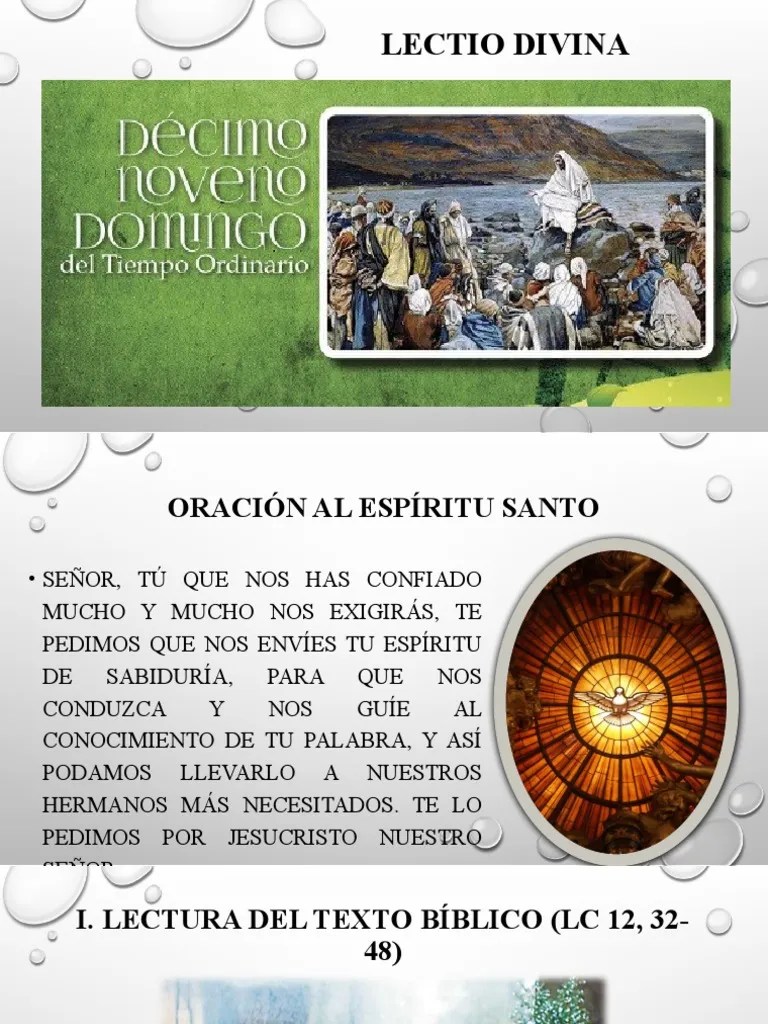 LECTIO DIVINA XIX Domingo Del Tiempo Ordinario | PDF | Jesús | Lectio Divina