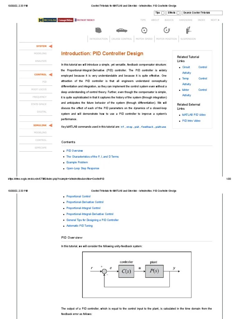 Control Tutorials For MATLAB And Simulink - Introduction - PID ...