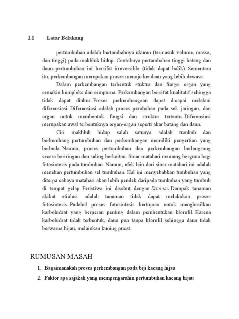 PERTUMBUHAN DAN PERKEMBANGAN BIJI KACANG HIJAU | PDF