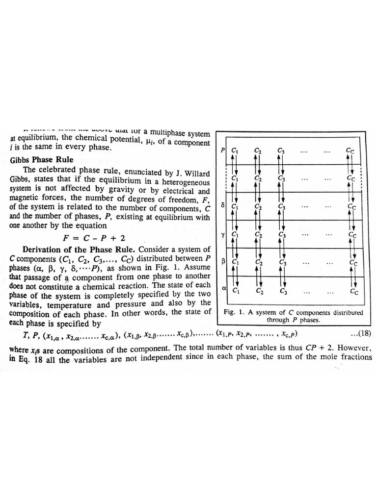 Phase Rule Derivation | PDF