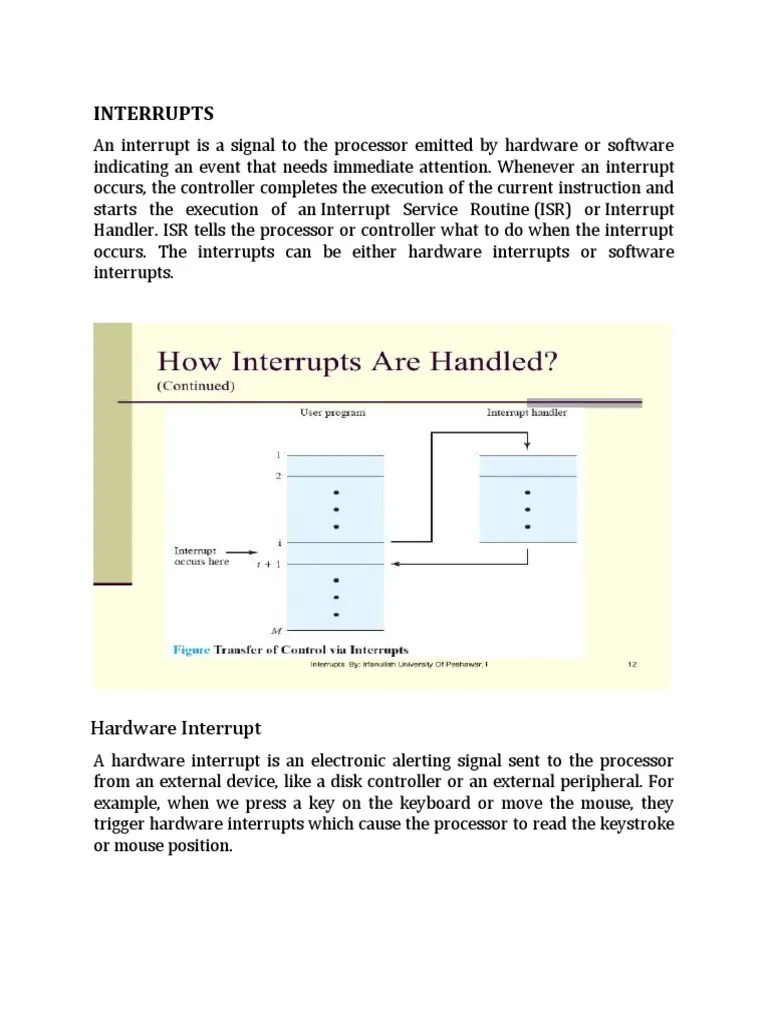 Interrupts And Interrupts Handling | PDF