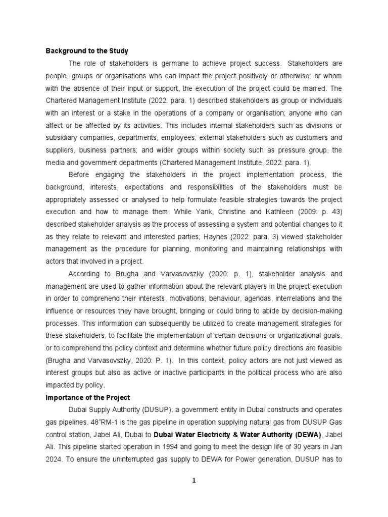 Project Management Assignment 1 | PDF | Stakeholder (Corporate) | Policy