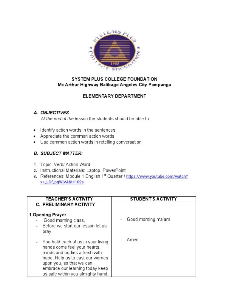 TSS1 Lesson Plan Revised | PDF | Learning | Cognitive Science