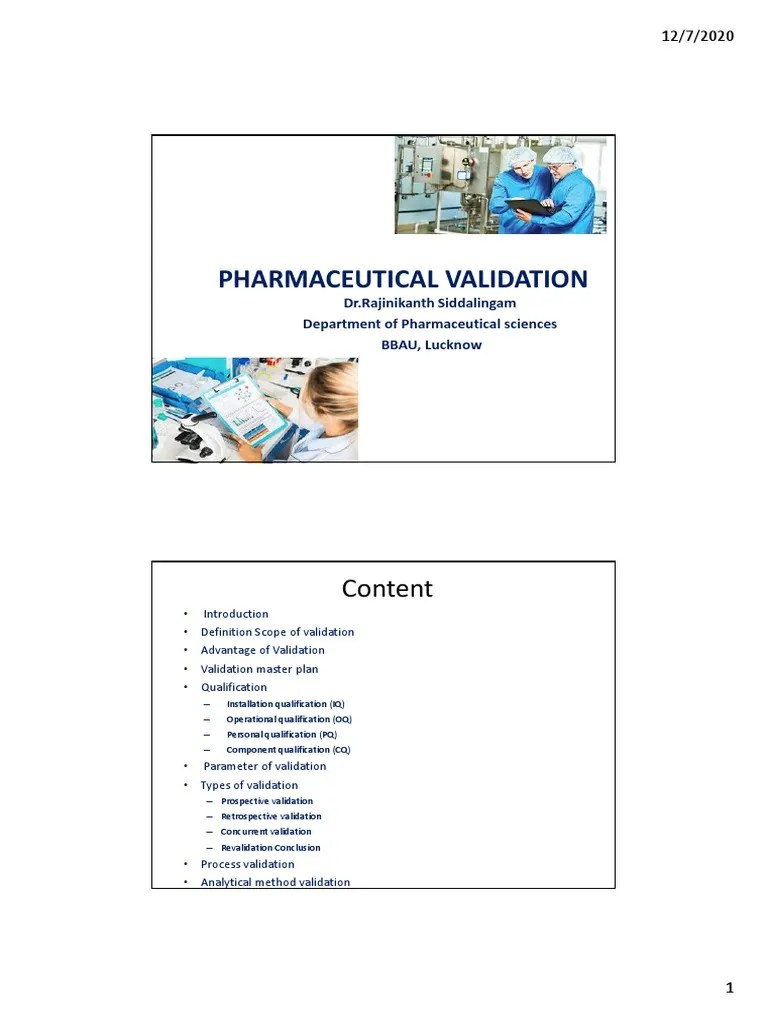 DR - Rajinikanth - Pharmaceutical Validation | PDF | Verification And Validation | Calibration