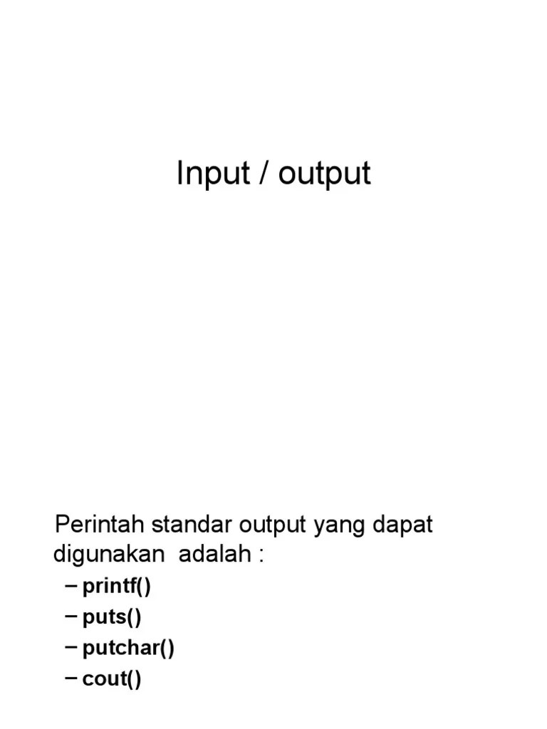 Input Output | PDF